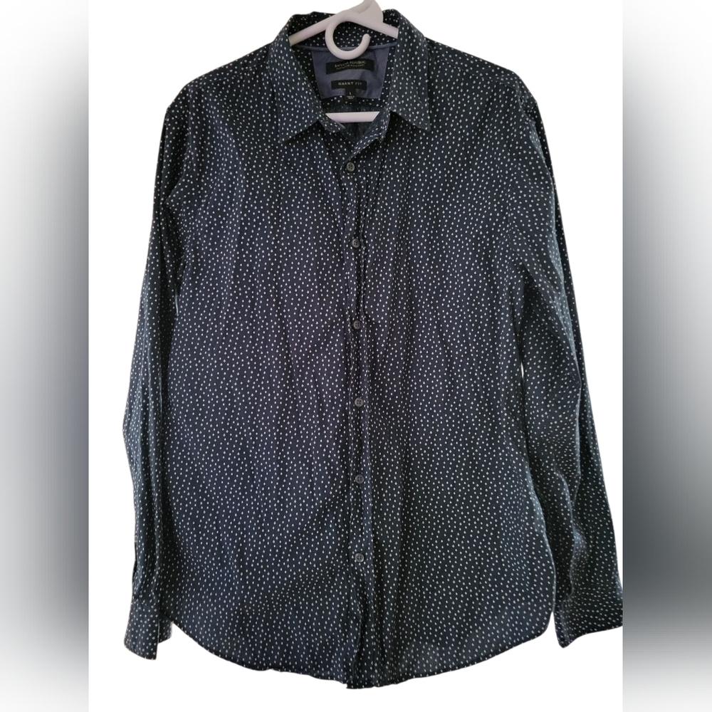 Men's Banana Republic Navy Tree Pattern Shirt